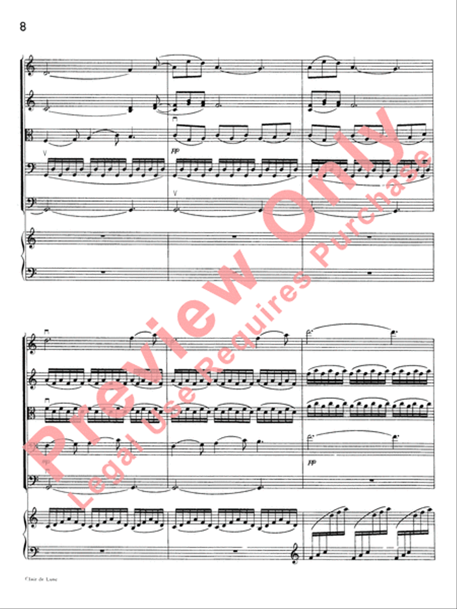 Clair de lune String Orchestra scores gallery preview page 9
