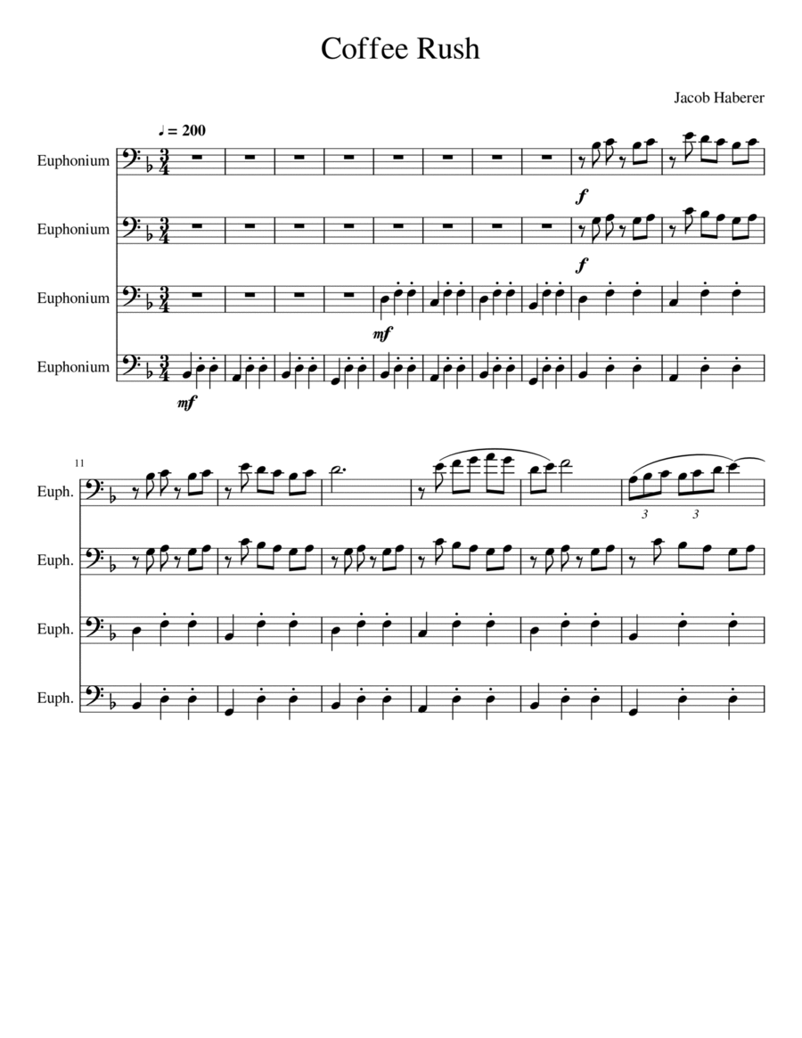 Coffee Rush Coffee Rush Brass Ensemble scores gallery preview page 1