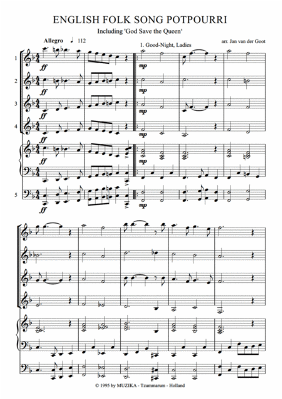 English Folk Song Potpourri Set of Parts scores gallery preview page 3