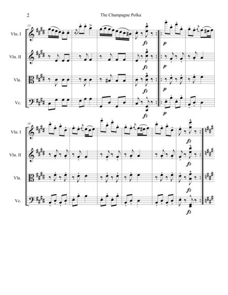 The Champange Polka for String Quartet