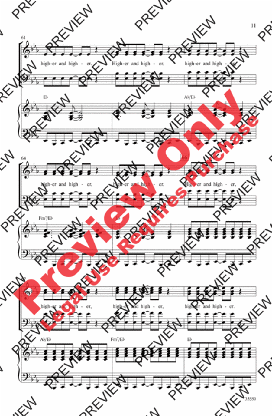(Your Love Keeps Lifting Me) Higher and Higher 4-Part scores gallery preview page 11