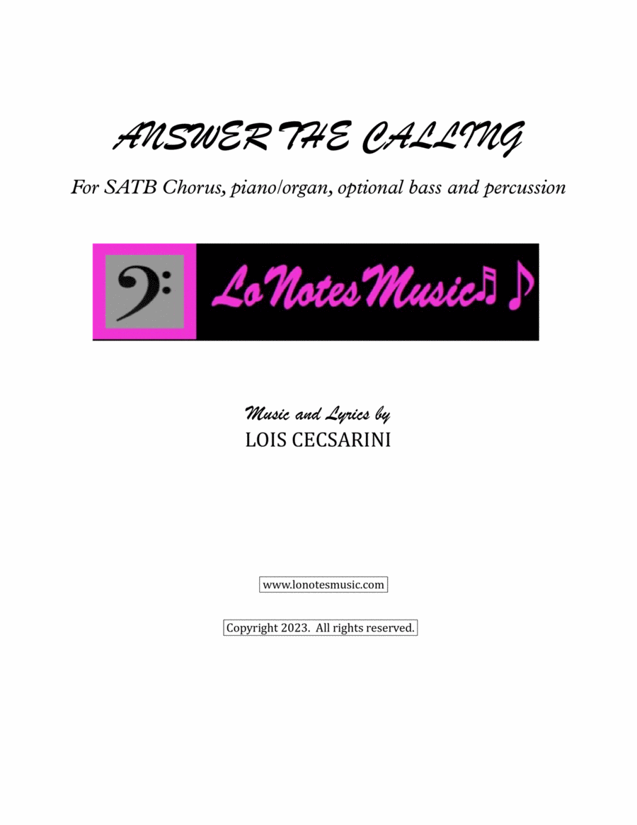 ANSWER THE CALLING 4-Part scores gallery preview page 1