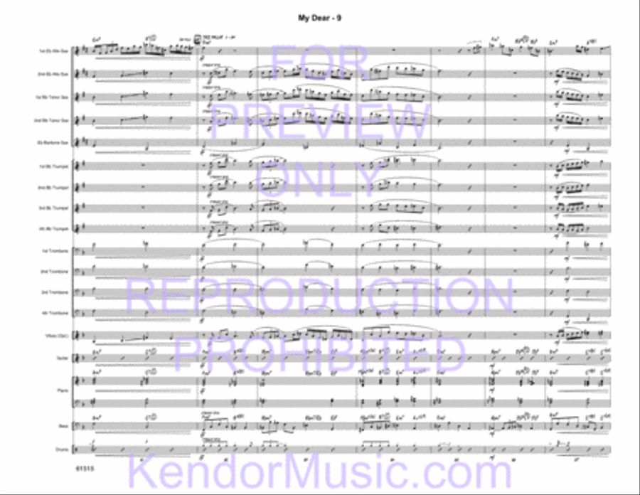 My Dear (Full Score) Jazz Ensemble scores gallery preview page 11