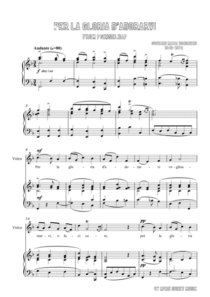 Bononcini - Per la gloria d'adorarvi in F Major for voice and piano image number null