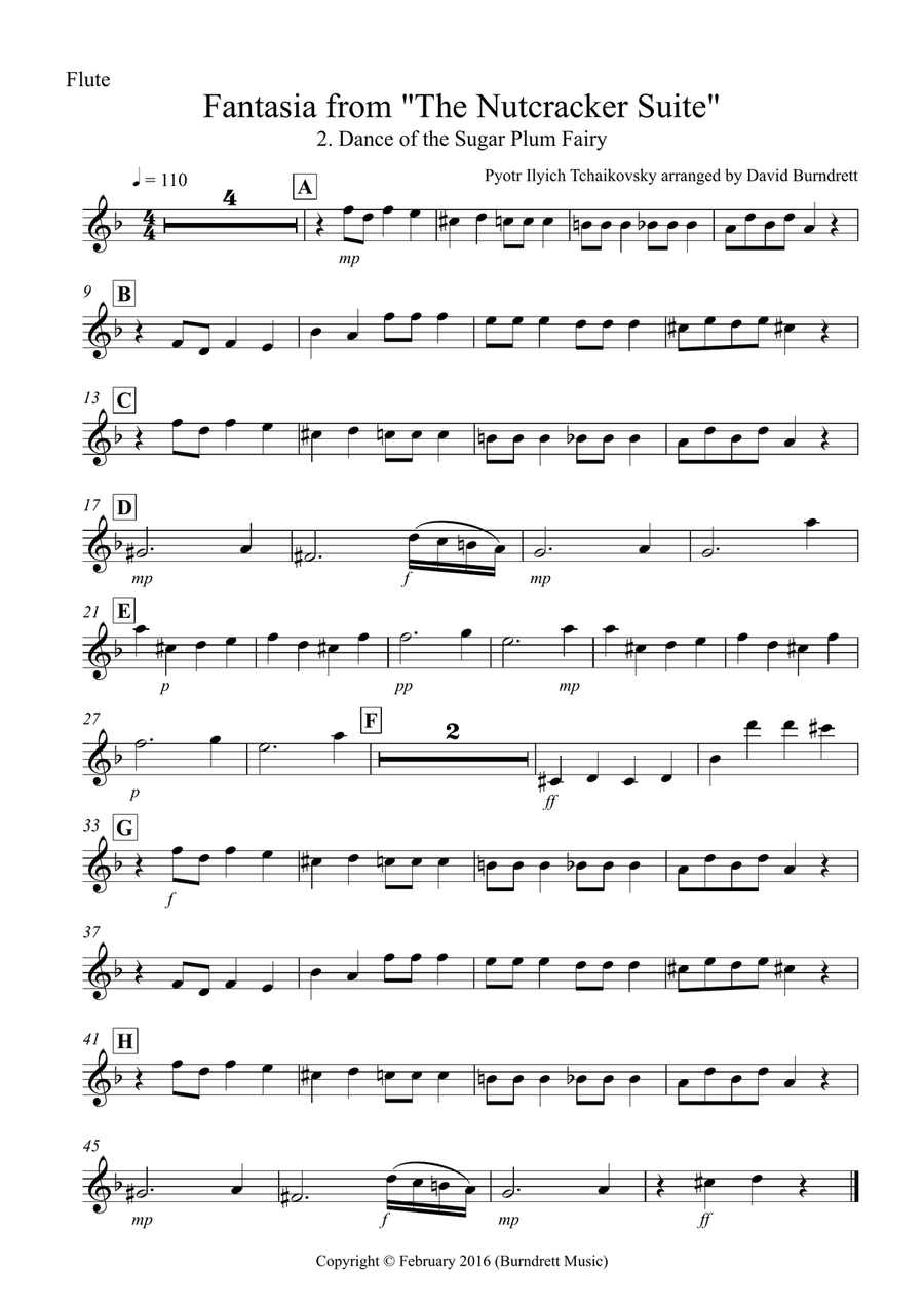 Dance of the Sugar Plum Fairy (Fantasia from the Nutcracker) for School Wind Band Concert Band scores gallery preview page 4