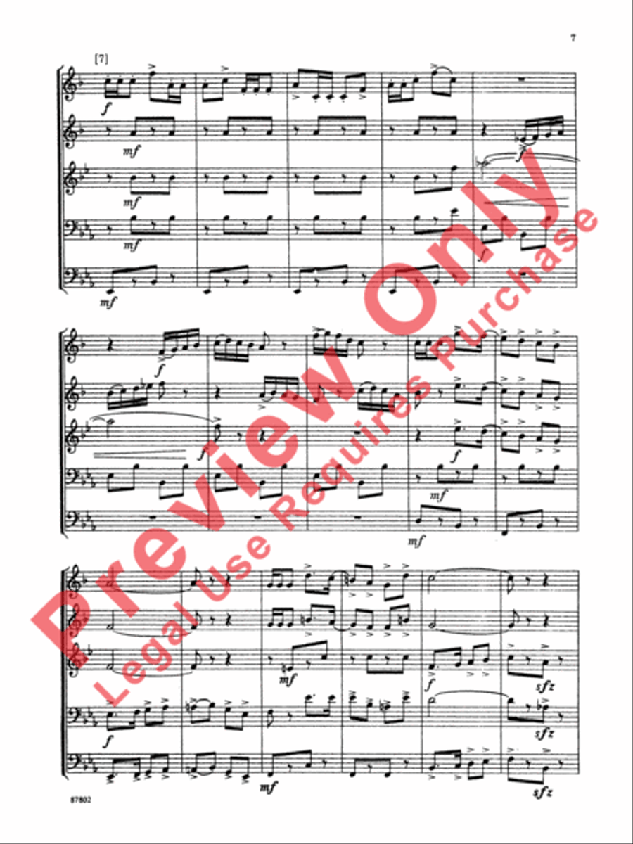 Bugler's Holiday Brass Quintet scores gallery preview page 8