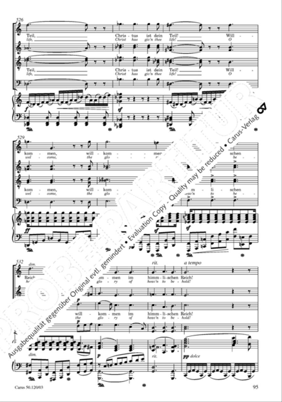 Christoforus + Das Tochterlein des Jairus (Gesamtausgabe, Bd. 9) 4-Part scores gallery preview page 96