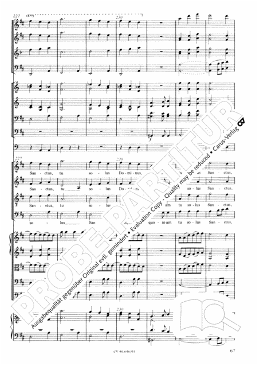 Mass in A Major (2 versions) STB scores gallery preview page 78