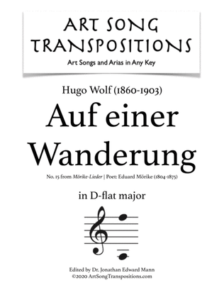 WOLF: Auf einer Wanderung (transposed to D-flat major)
