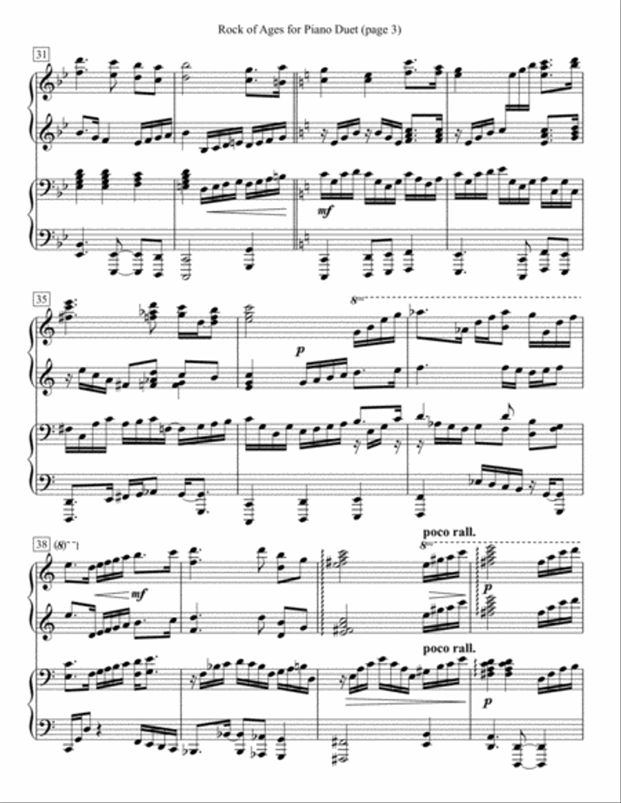 Rock of Ages for Piano Duet 1 Piano, 4-Hands scores gallery preview page 3