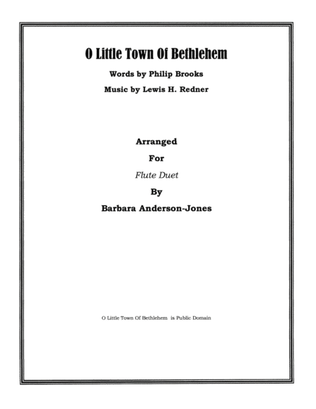 O Little Town of Bethlehem (Flute Duet)