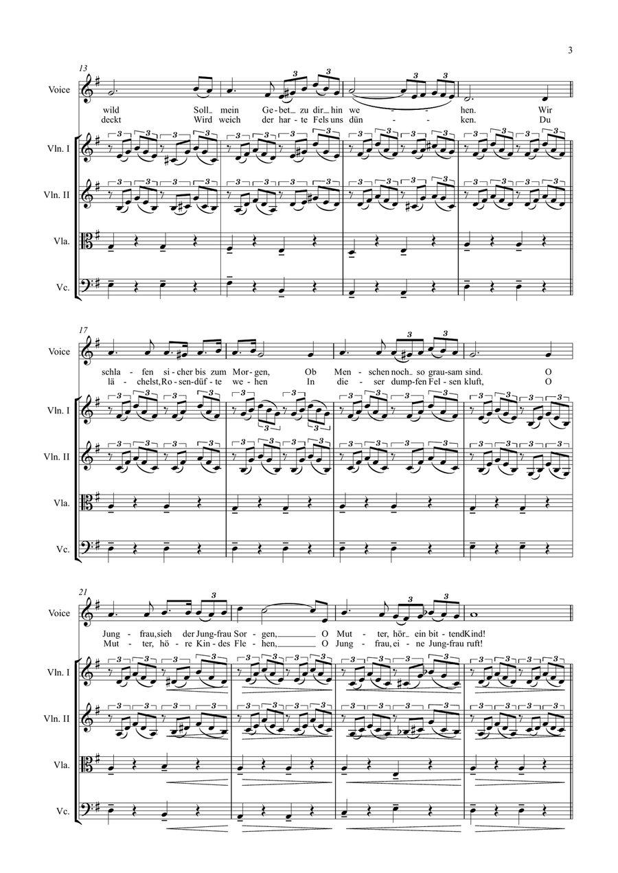 Ave Maria for Voice and String Quartet String Quartet scores gallery preview page 3
