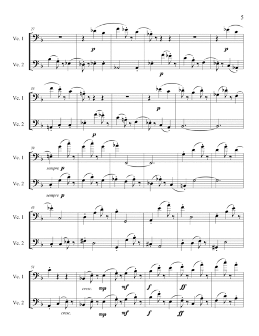 THE BEETHOVEN DUETS FOR CELLO VOLUME 2 SCHERZI 4, 5 and 6 String Duet scores gallery preview page 6