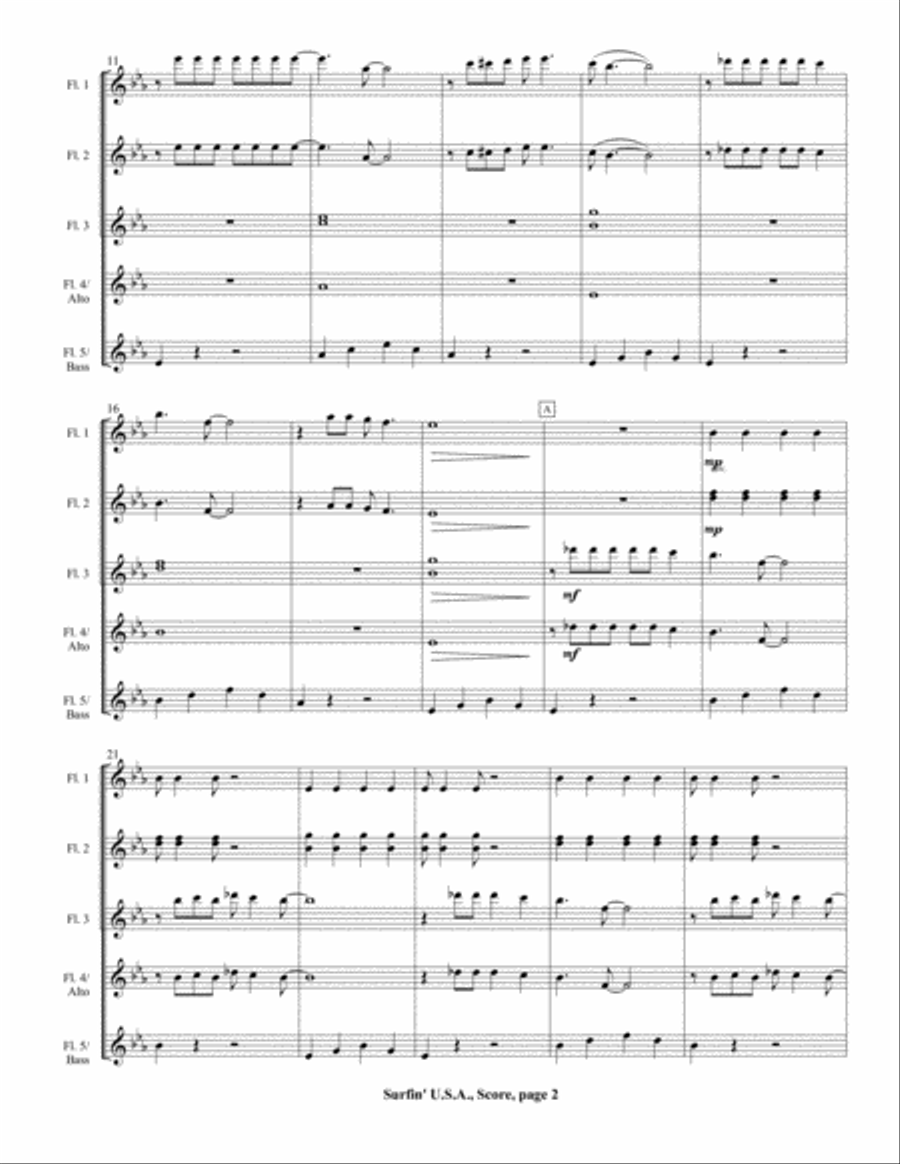 Surfin' U.S.A. Woodwind Ensemble scores gallery preview page 4
