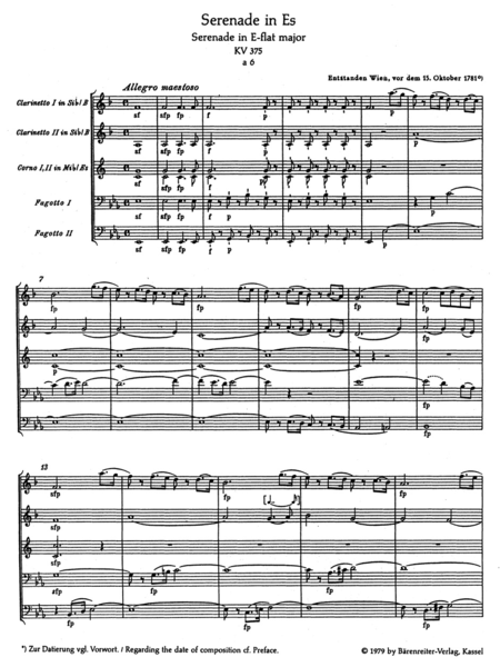 Serenade E flat major, KV 375