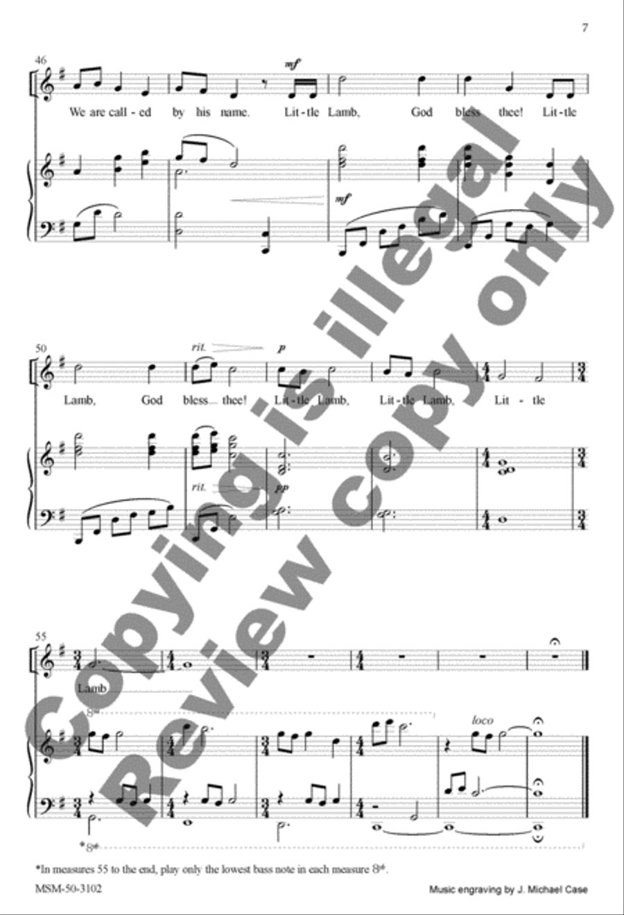 The Lamb Unison Choir scores gallery preview page 6
