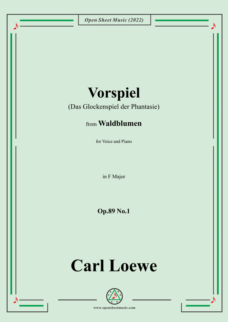 Loewe-Vorspiel(Das Glockenspiel der Phantasie),Op.89 No.1,in F Major Voice scores gallery preview page 1