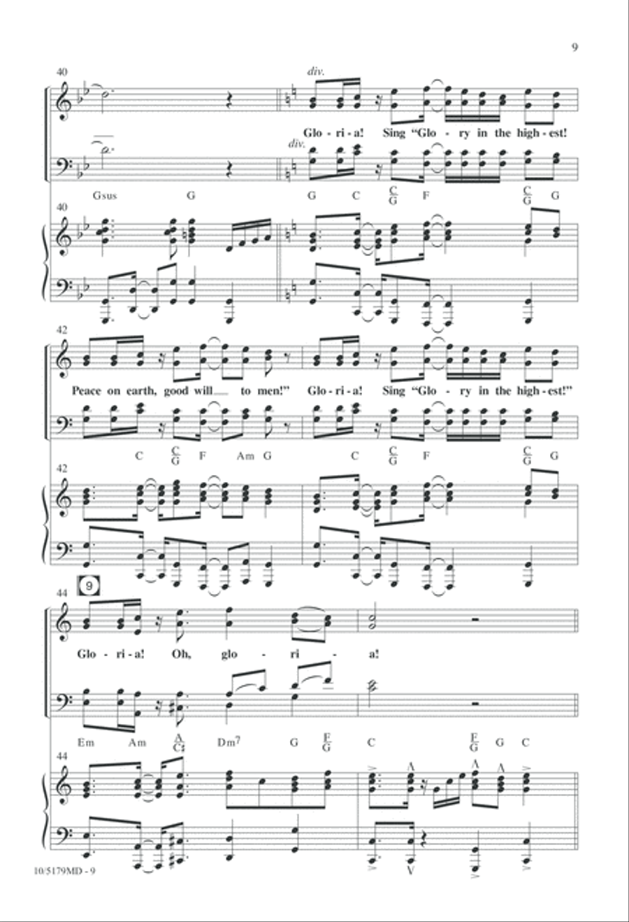Gloria! Oh, Gloria! 4-Part scores gallery preview page 9