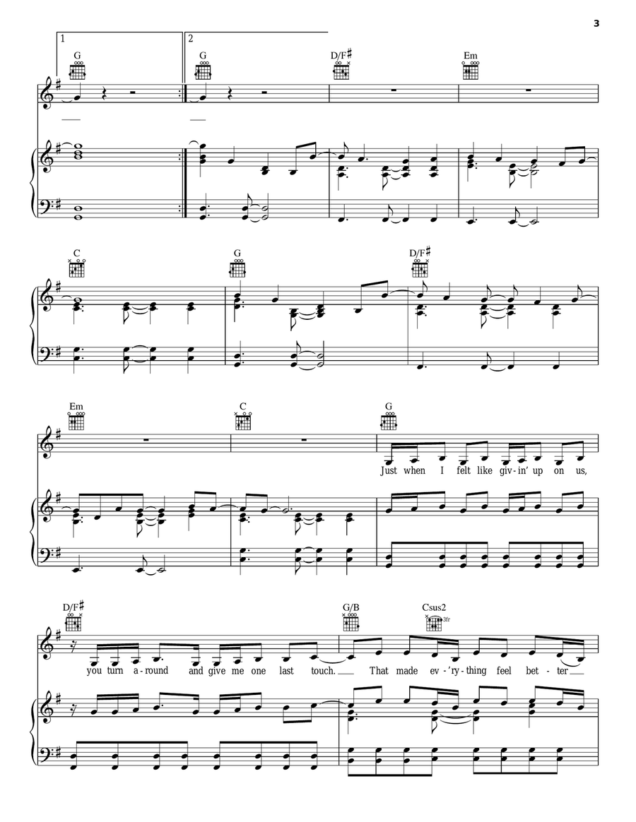 California King Bed California King Bed Piano, Vocal, Guitar scores gallery preview page 3
