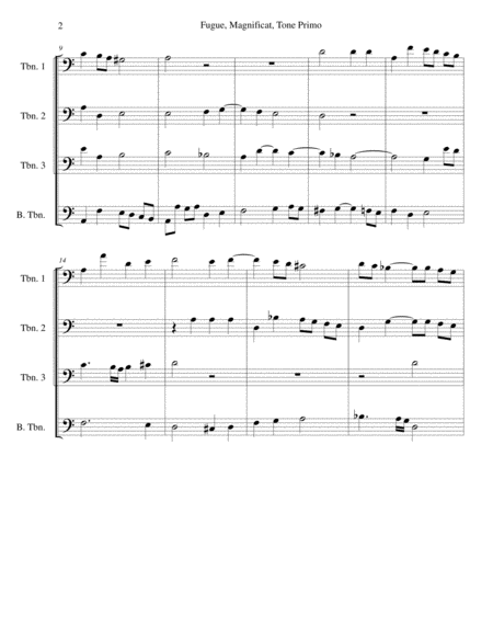 Fugue, Magnificant, Tone Primo for Trombone Quartet image number null