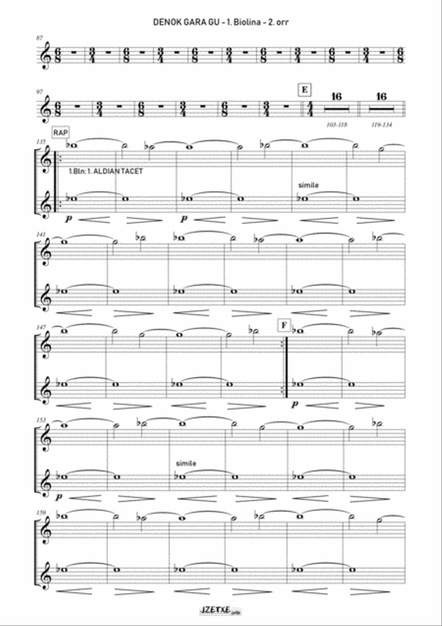 DENOK GARA GU (Parts) Full Orchestra scores gallery preview page 2