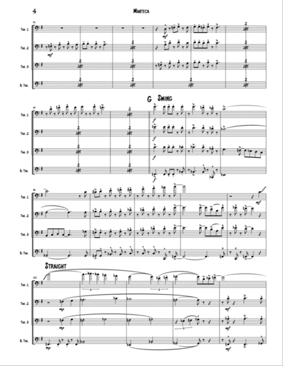Manteca Brass Quartet scores gallery preview page 4