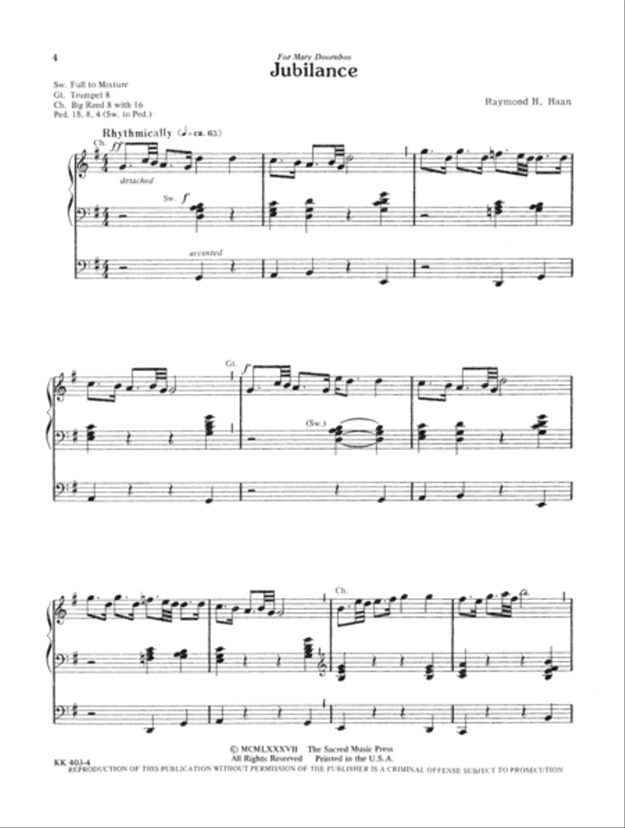 Raymond Haan: Organ Album Organ scores gallery preview page 6