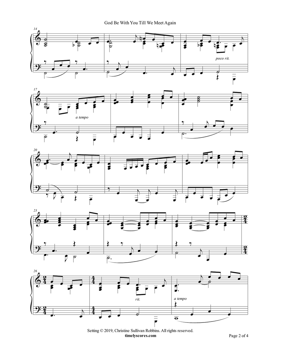 God Be With You Till We Meet Again Piano Solo scores gallery preview page 2