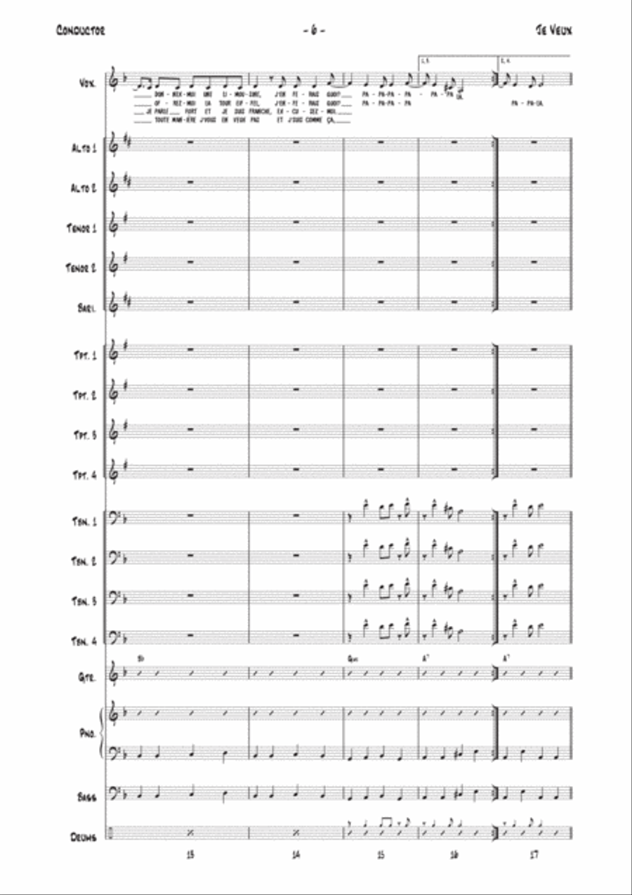 Je Veux Jazz Ensemble scores gallery preview page 6