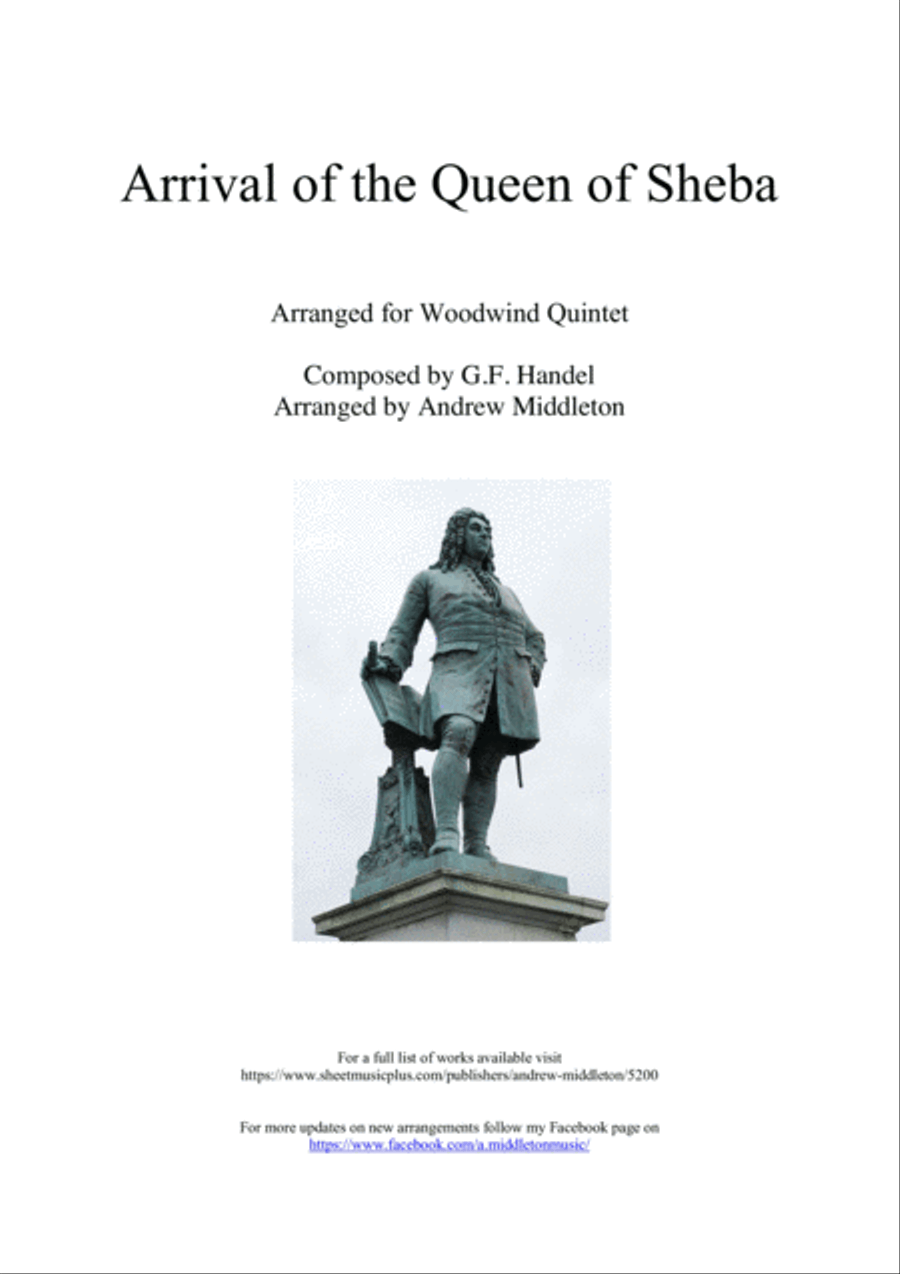 Arrival of the Queen of Sheba arranged for Woodwind Quintet Woodwind Quintet scores gallery preview page 1
