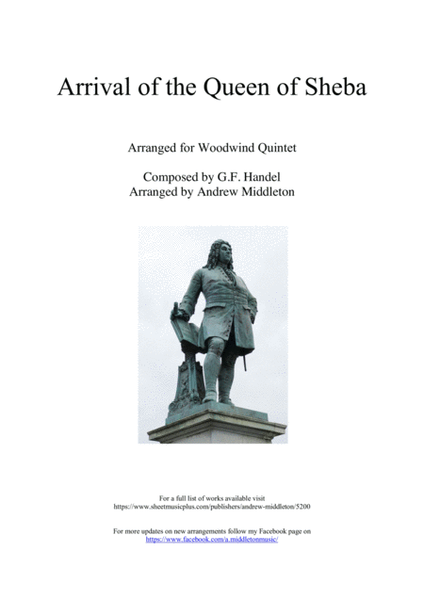 Arrival of the Queen of Sheba arranged for Woodwind Quintet image number null