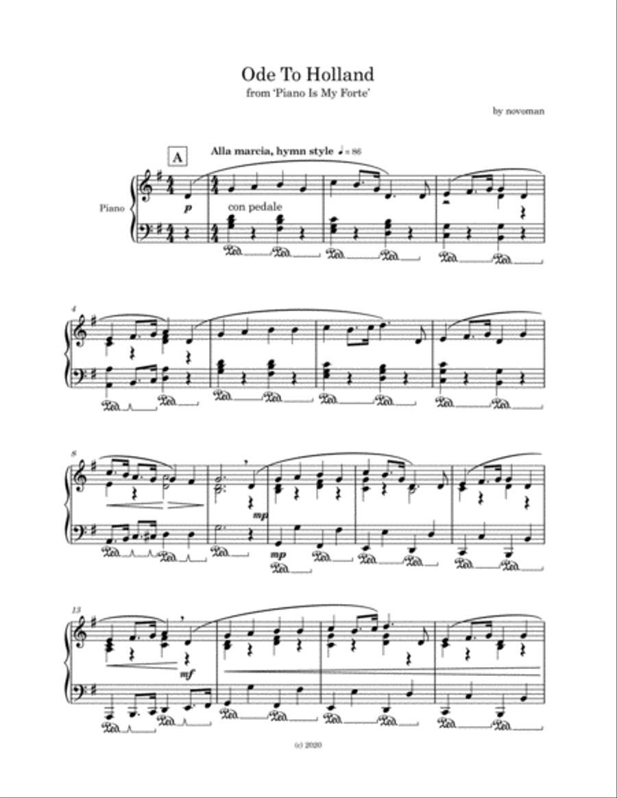 Ode to Holland Piano Solo scores gallery preview page 2