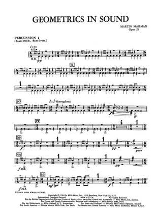 Geometrics in Sound, Op. 29: 1st Percussion