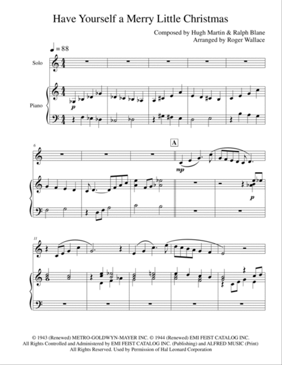 Have Yourself A Merry Little Christmas B-Flat Trumpet scores gallery preview page 3
