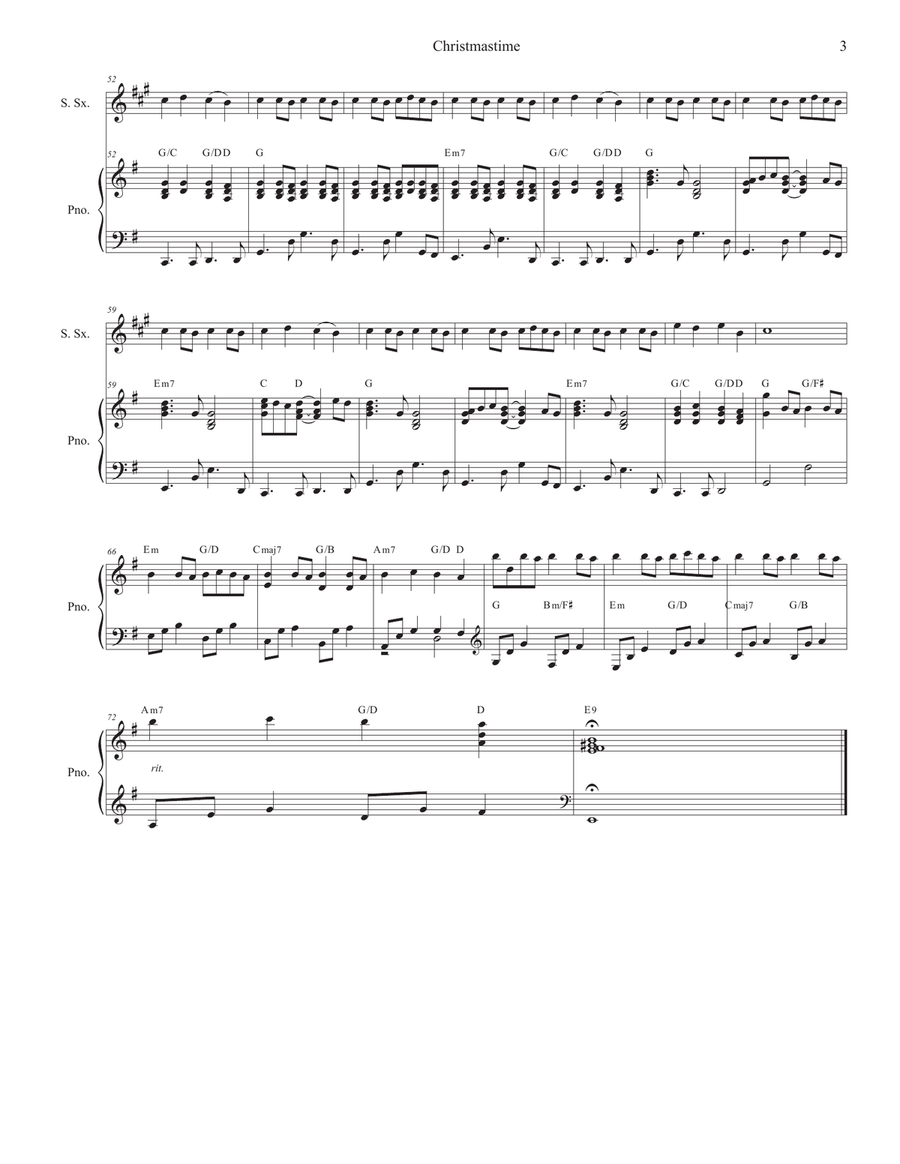 Christmastime Soprano Saxophone scores gallery preview page 3