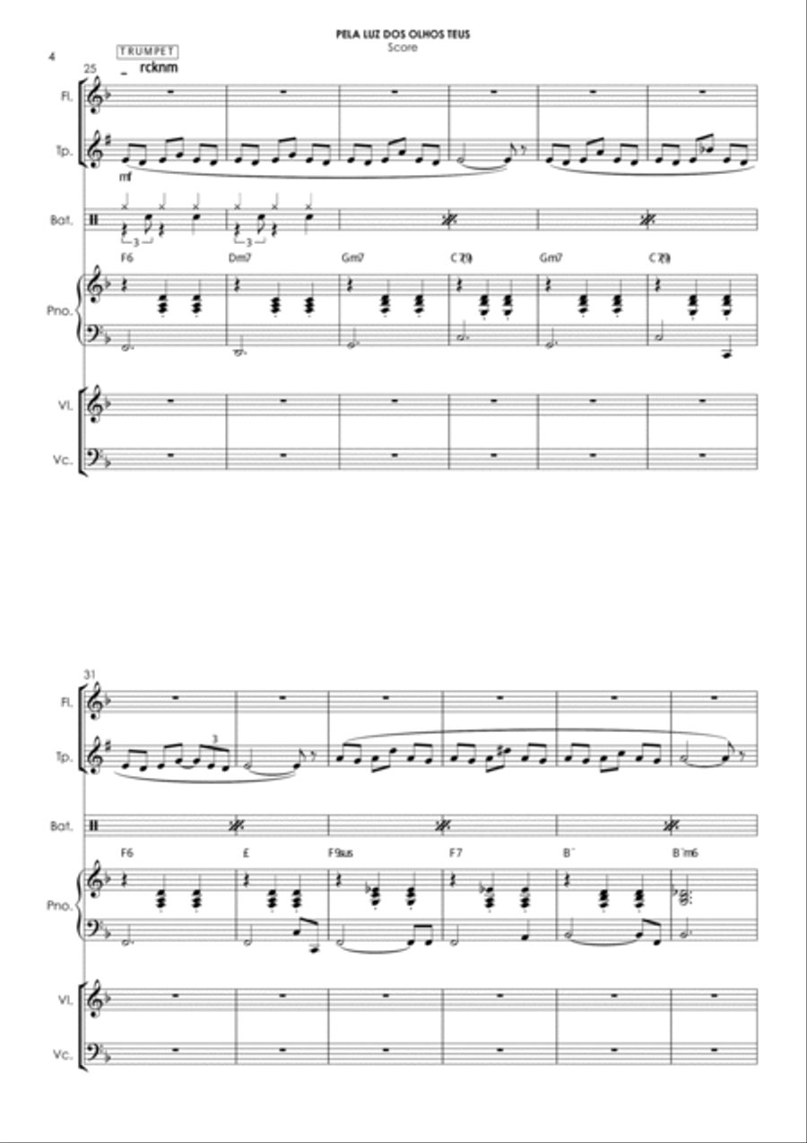 Pela Luz Dos Olhos Teus Small Ensemble scores gallery preview page 4