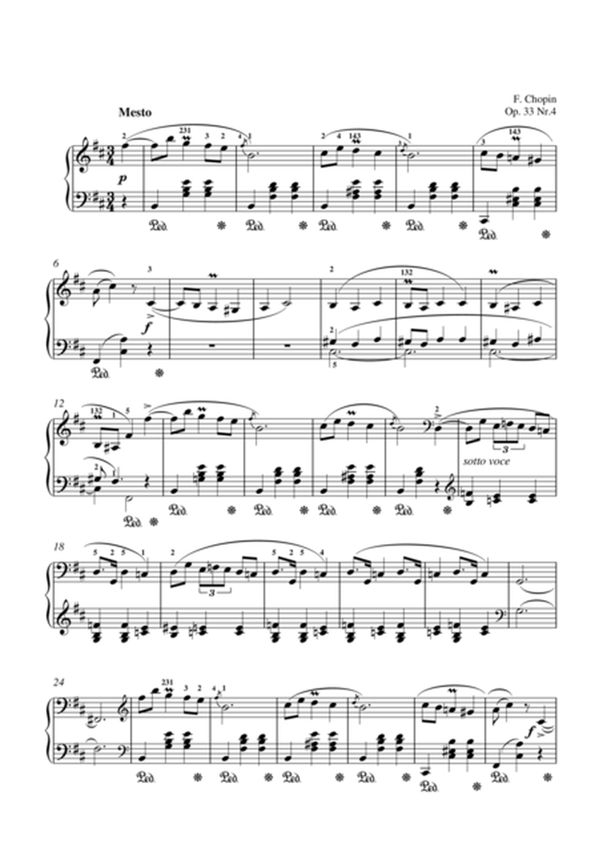Chopin Mazurka, Op. 33 No. 4