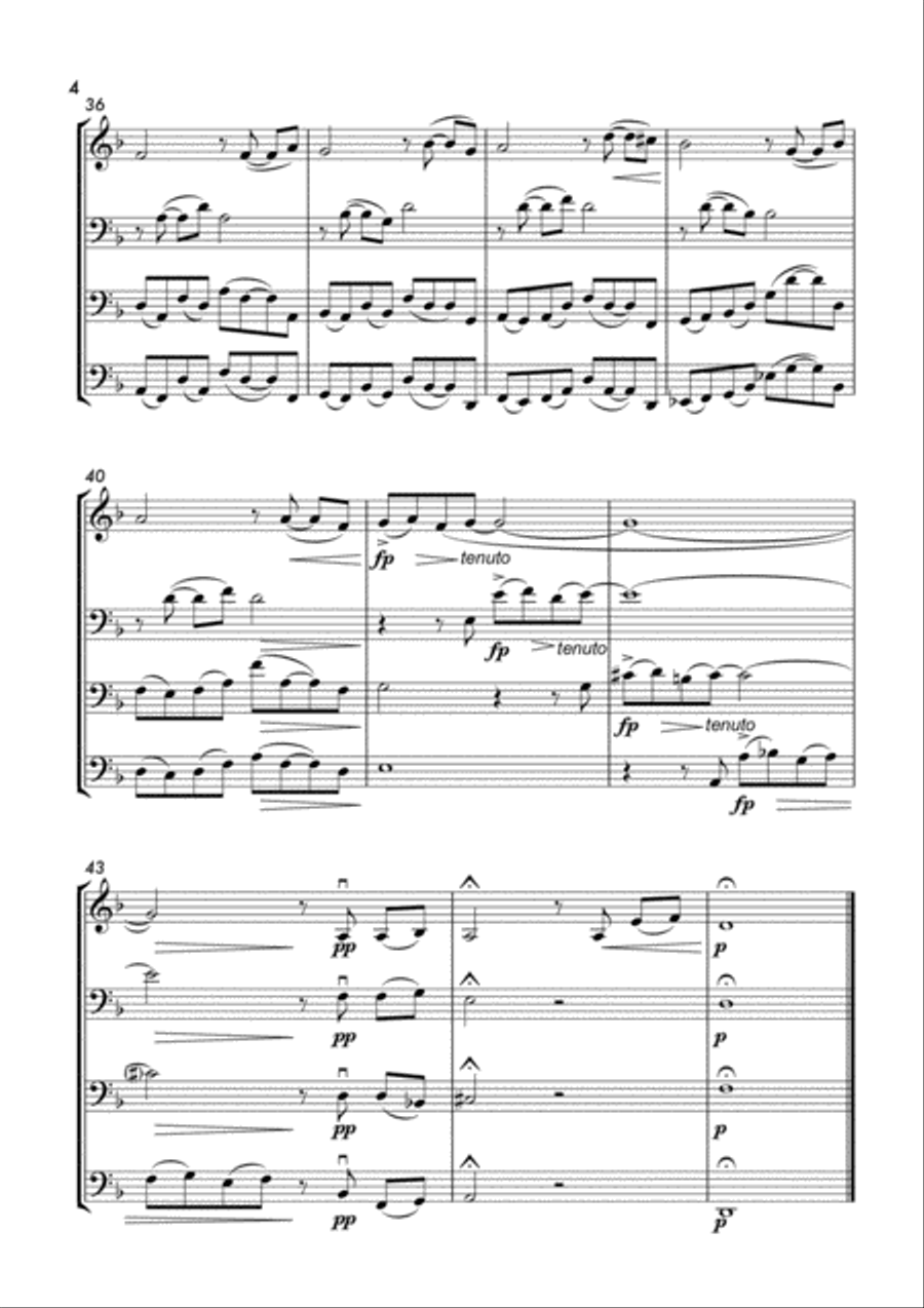 Anne 1 (Cello Quartet) String Quartet scores gallery preview page 5