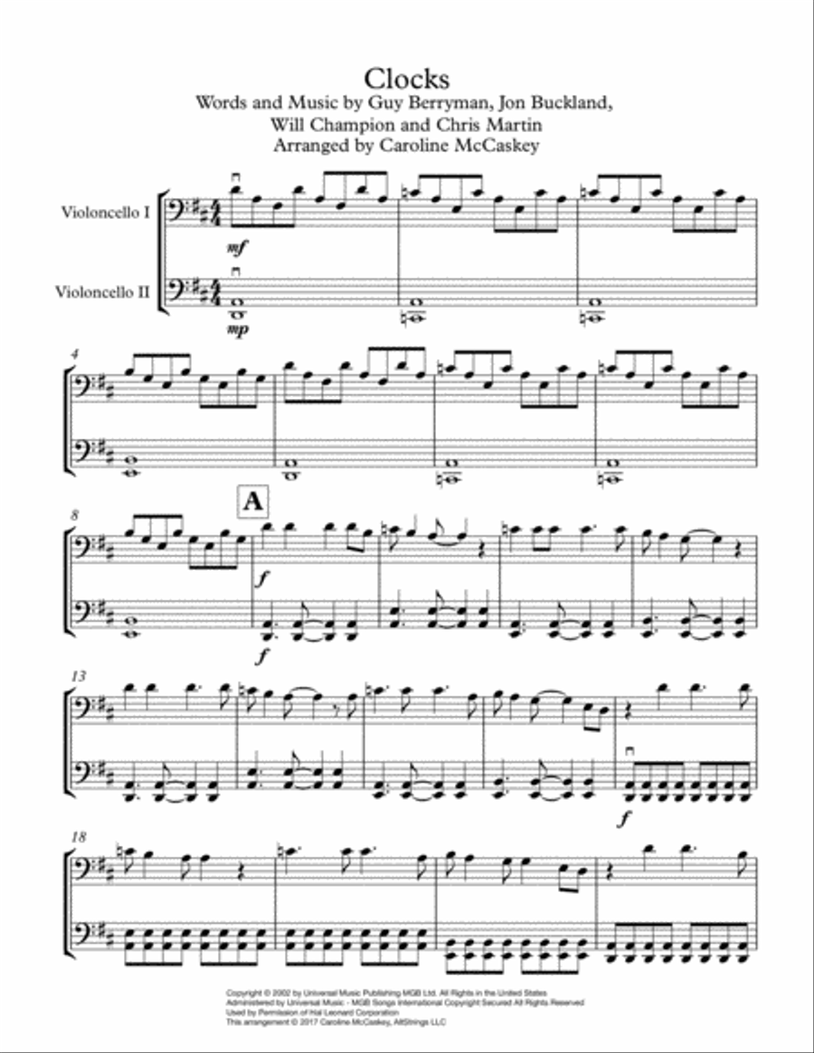 Clocks String Duet scores gallery preview page 2