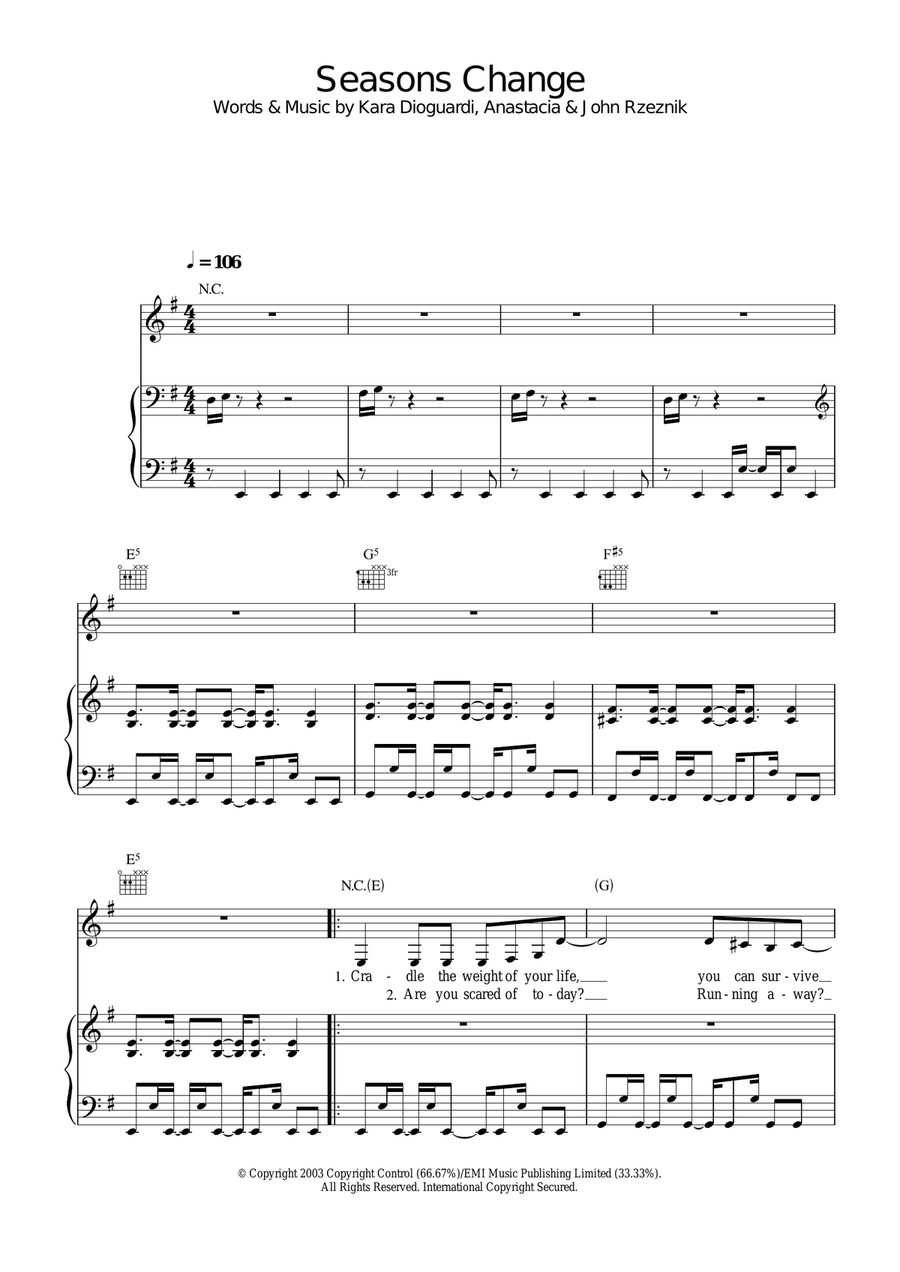 Seasons Change Acoustic Guitar scores gallery preview page 1