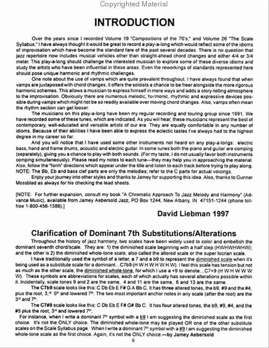 Volume 81 - Contemporary Standards & Originals With The David Liebman Group Voice scores gallery preview page 3