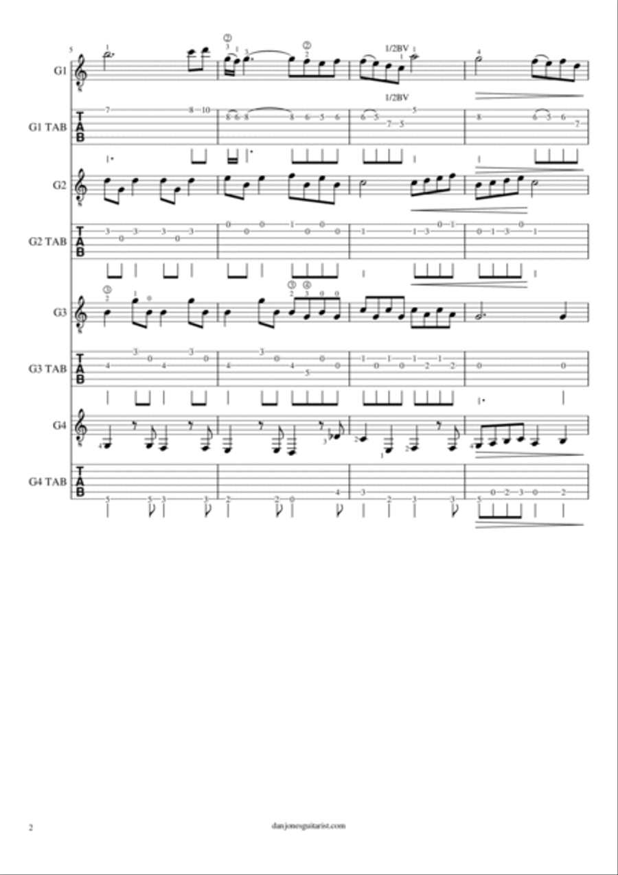 A Whiter Shade Of Pale Guitar Ensemble scores gallery preview page 3