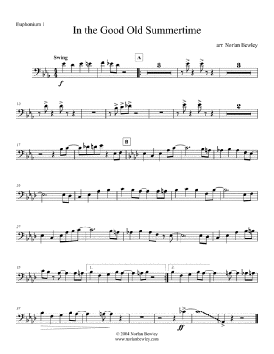 In The Good Ole Summertime - Tuba/Euphonium Quartet Brass Ensemble scores gallery preview page 4