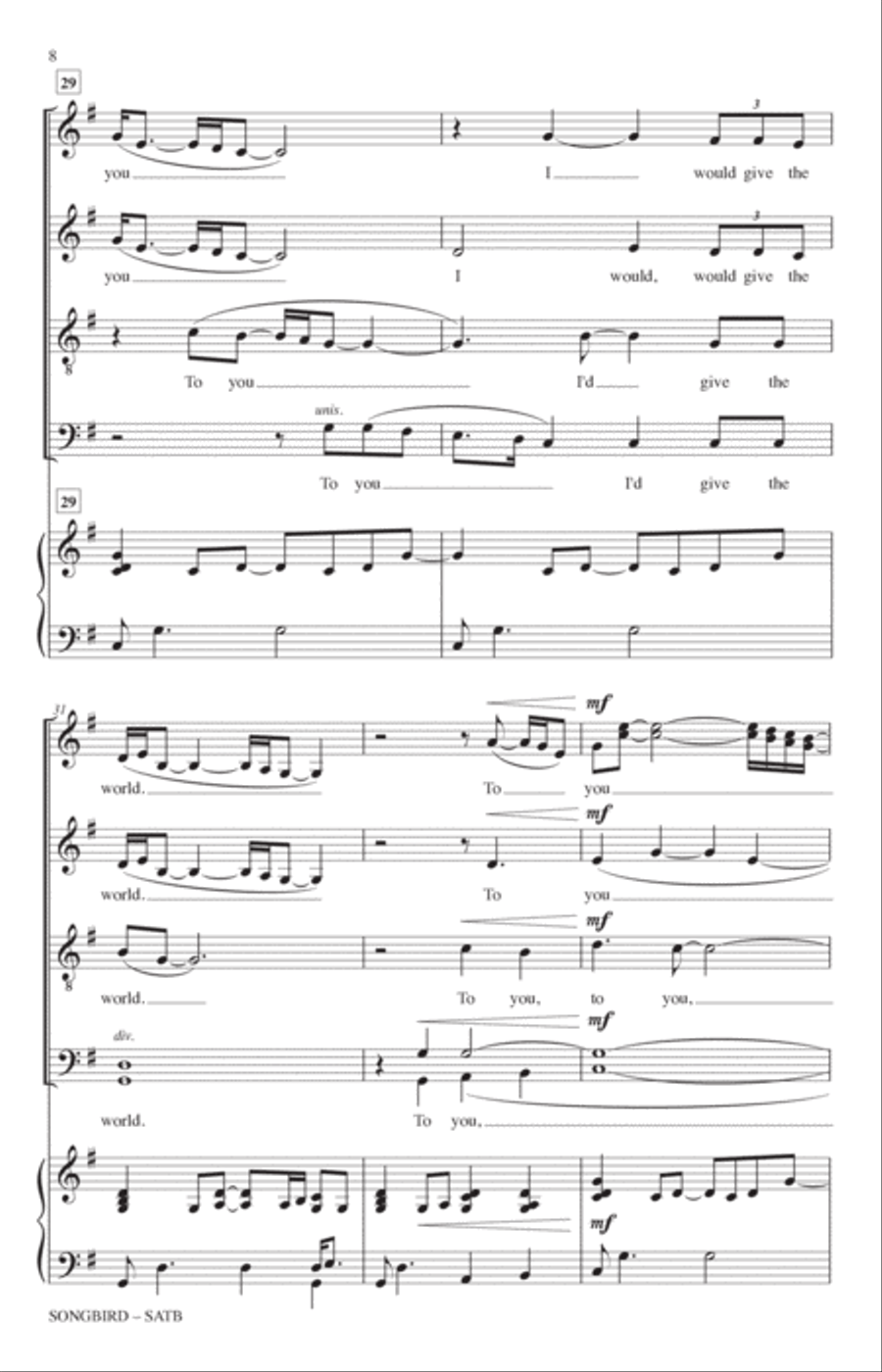Songbird (arr. Paul Langford) 4-Part scores gallery preview page 6