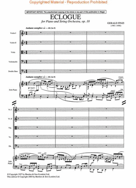 Eclogue for Piano and String Orchestra, Op. 10