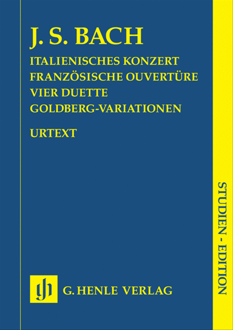 Book cover for Italian Concerto, French Overture, Four Duets, Goldberg Variations