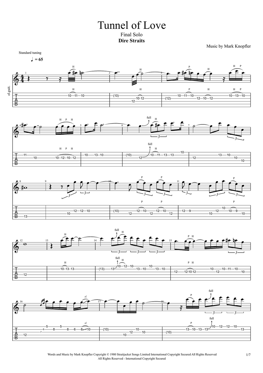 Tunnel Of Love Acoustic Guitar scores gallery preview page 1