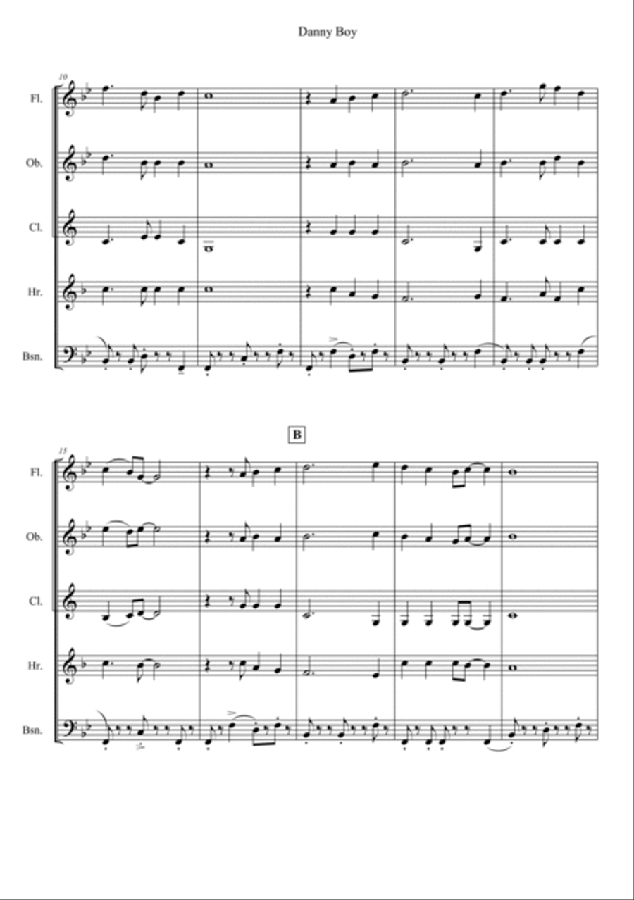 Danny Boy Danny Boy Woodwind Quintet scores gallery preview page 2