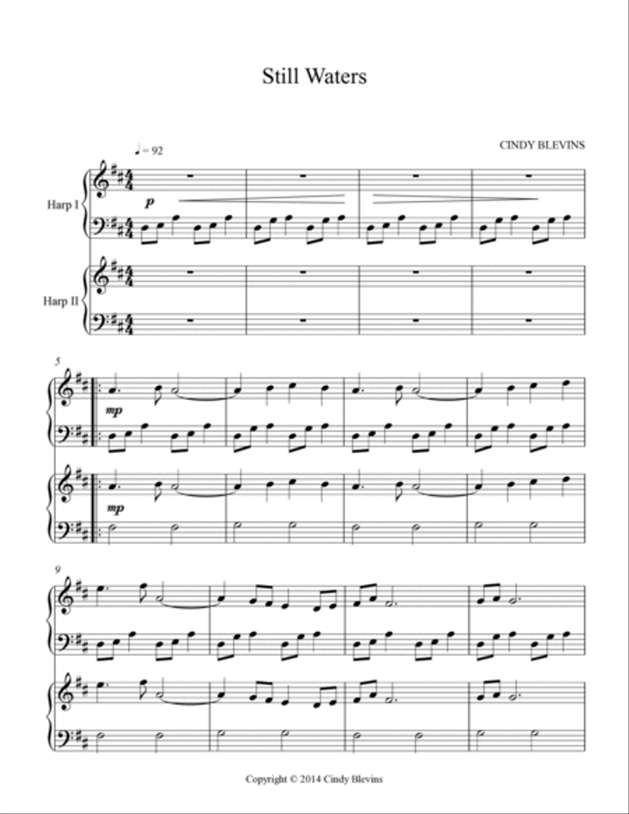Still Waters, Harp Duet Still Waters, Harp Duet Harp scores gallery preview page 2