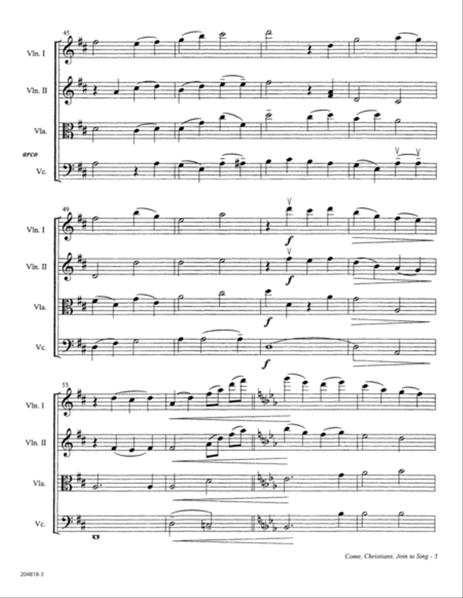 Come, Christians, Join to Sing - String Quartet String Quartet scores gallery preview page 5